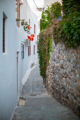 Old town at Naxos Hora town in Naxos, largest of the Greek Cyclades islands in the Aegean sea