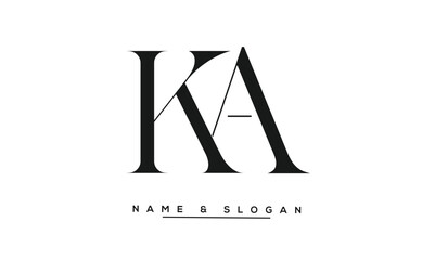 KA, AK, K, A Abstract Letters Logo Monogram