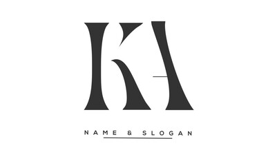 KA, AK, K, A Abstract Letters Logo Monogram