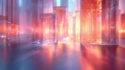 abstract glass geometries background 3d rendering