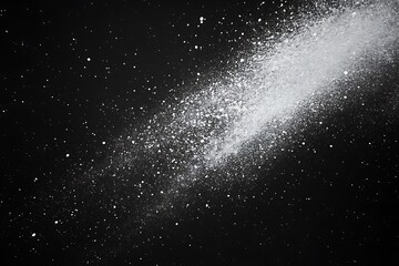 Obraz premium Glowing white particles in the dark sky