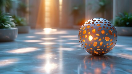 Fototapeta premium abstract round ball with geometry background 3d rendering