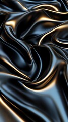 Fototapeta premium A High-End Black and Gold Design Featuring 3D Rendering with Studio Lighting, Emphasizing Minimalism and Opulence. This Composition Showcases a Sense of Technology and Realism with High Quality and D