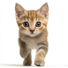 Cat kitten in motion pose transparent background
