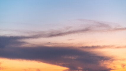 Sky gradient from blue to orange sunset