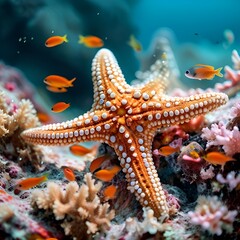 Underwater Scene With Coral Reef and fish