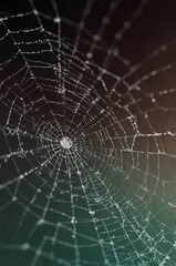 close up of a spider web