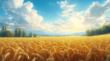 beers day background concept with malt plantation