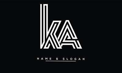 KA, AK, K, A Abstract Letters Logo Monogram