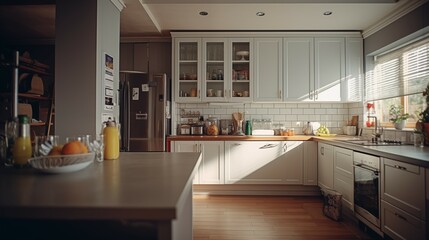 A Portrait of a warm and inviting, contemporary Kitchen. Perfect for Kitchen Inspo and Advertisements.