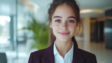 Fototapeta premium Confident Young Businesswoman in Modern Office Environment