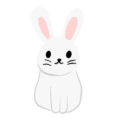 white rabbit cute fit for educational purposes flashcard