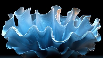 blue flame shape 3d rendering