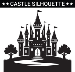 Castle silhouette vector illustration