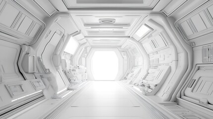 Fototapeta premium White Futuristic Corridor