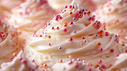 cake frosting texture background vector with sprinkles on top