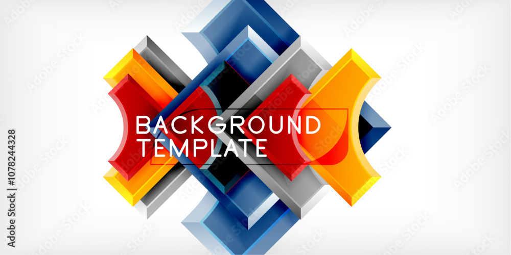 Poster Geometric design abstract background - circles and triangles
