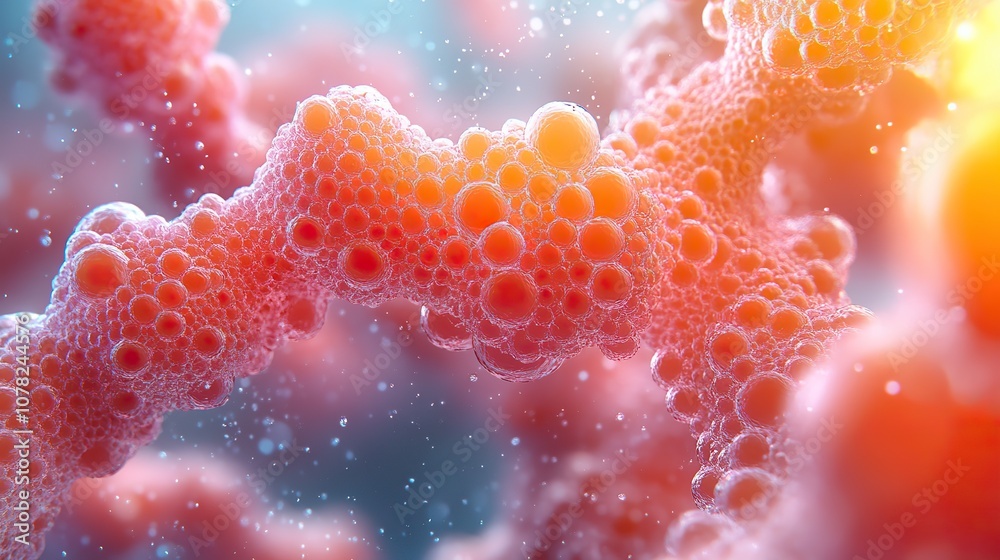 Wall mural cell membrane structure background 3d rendering