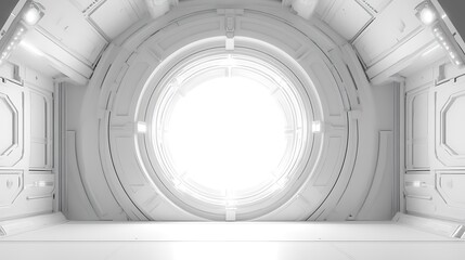 Fototapeta premium Futuristic White Tunnel