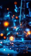 A vibrant depiction of molecular structures and laboratory equipment illustrating the beauty of chemistry and innovation.