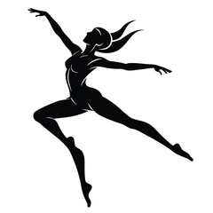 silhouette of a woman jumping