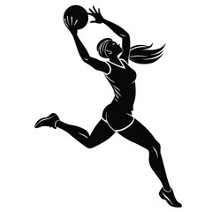 silhouette of a girl jumping