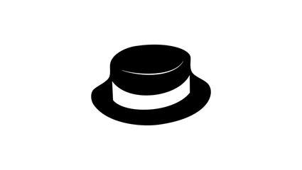 Pork pie hat , black isolated silhouette