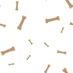 Pattern of animal treats on a white background