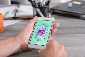 Defi concept on a smartphone
