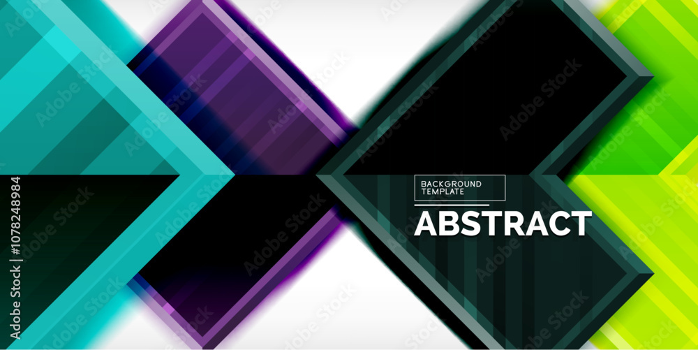 Aufkleber Arrow symbols created with 3d effects and line texture geometric abstract background