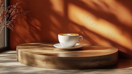 coffee 3d podium round stage for product