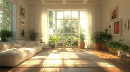 creative decorative room corner 3d rendering