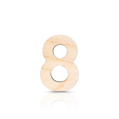 Close up wooden numeric, number eight