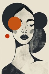 Abstract Portrait of a Woman with Bold Colors and Geometric Shapes, Evoking Modern Art Aesthetics and Creative Expression