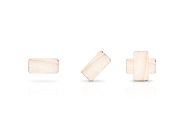 Collection of wooden math symbols