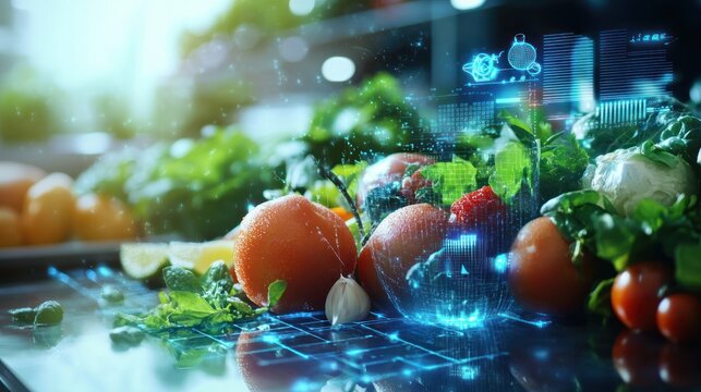 Fresh Produce with Digital Overlay