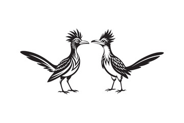 Obraz premium Greater Roadrunner silhouette vector bundle illustration, Greater Roadrunner silhouette 