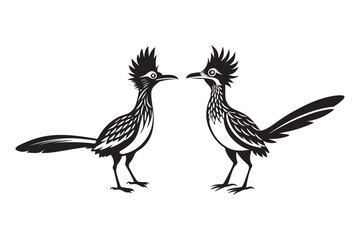 Greater Roadrunner  silhouette  vector bundle illustration, Greater Roadrunner  silhouette 