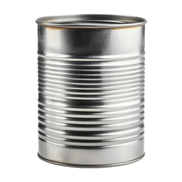 A frt view of a tin can highlighting its design features