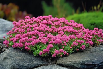 Naklejka premium blossoming Phedimus spurium succulent