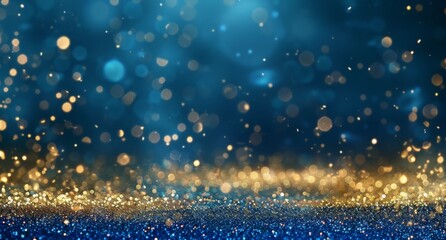 Obraz premium Abstract Blue and Gold Glitter Background