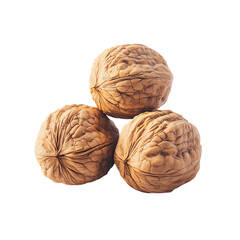 Walnut isolated on transparent background, png.