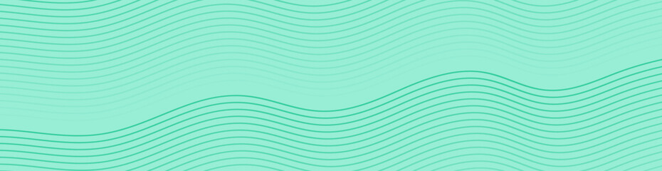 Abstract background with lines and waves. Web banner size. Element for design isolated. Vector background for brochure, booklet, flyer, poster. Green gradient. Nature, eco