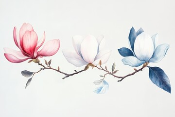 Colorful magnolia blossoms