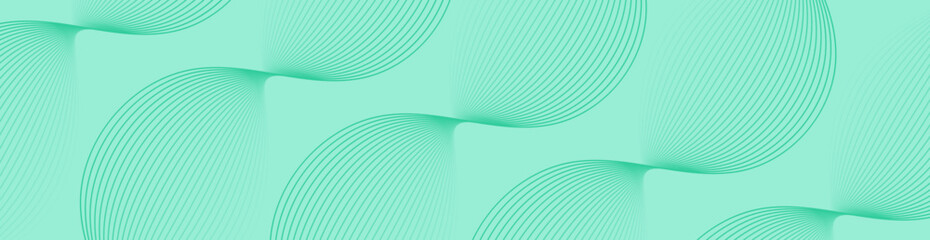 Abstract background with lines and waves. Web banner size. Element for design isolated. Vector background for brochure, booklet, flyer, poster. Green gradient. Nature, eco