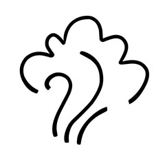 Steam and smoke lines icons . Air wind and scent linear 