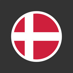 Denmark Round Circle Flag Vector Design