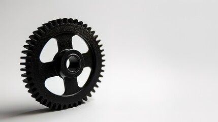 Striking Black Gears on White Background: A Mechanical Masterpiece
