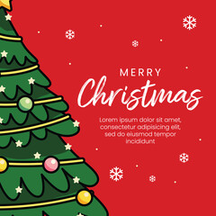 christmas social media post template vector illustration