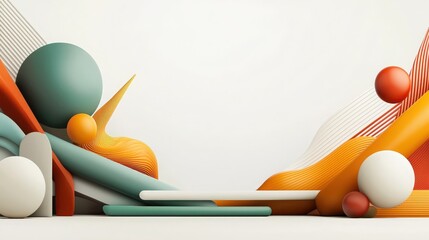 Abstract 3D Geometric Shapes with Copy Space.